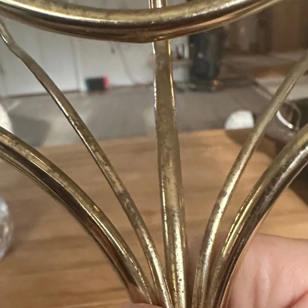 Gold Leaf Accent Wall Shelf with Glass Top